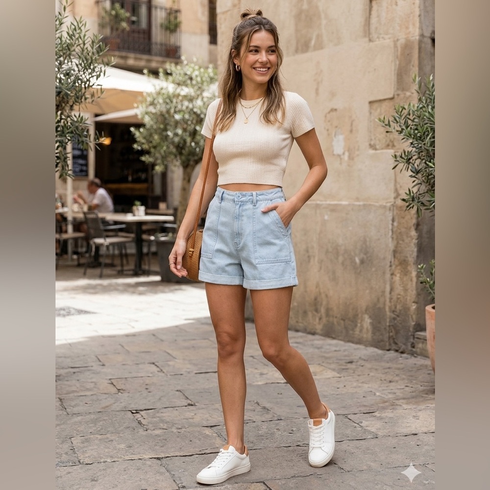 Velvet Heart Light Blue High-Rise Denim Shorts